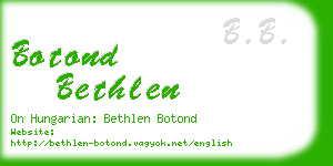 botond bethlen business card